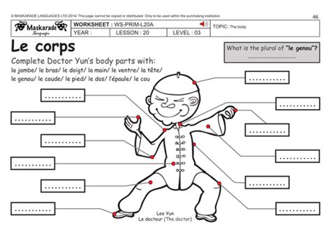 You will discover a multitude of options, so that you can see one that works best. FRENCH KS2 Level 3 - KS3 (Year 7): Describing the body ...