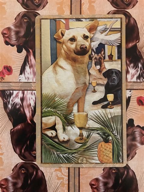 Featured Card of the Day - 3 of Cups - Wise Dog Tarot by M.J. Cullinane ...