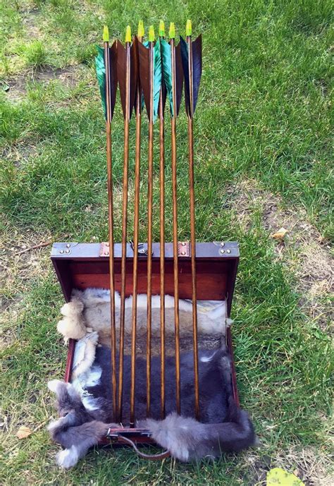 Hand Crafted Port Cedar Archery Arrows Marbled Green And Brown