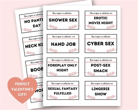 Naughty Sex Coupons Valentines T For Him Valentines Etsy