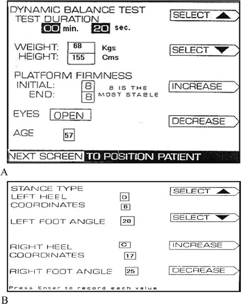 A The Parameters Of The Dynamic Balance Test B Feet Angles And Heels