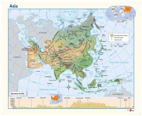 Asia Physical Features Map