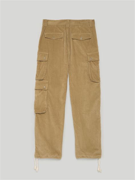 Corduroy Cargo Trousers In Neutrals Palm Angels Official