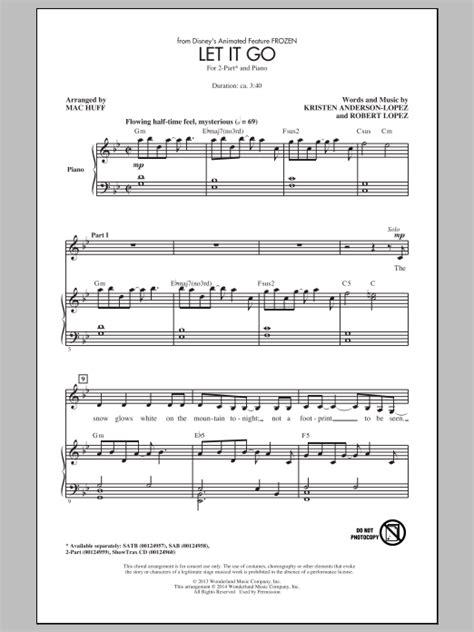 Sign up now or log in to get the full version for the best price online. Let It Go (from Frozen) | Sheet Music Direct