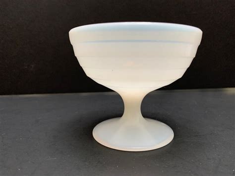 Set Of Hazel Atlas White Milk Glass Modern Tone Stemmed Sherbet Etsy