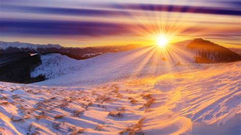 1920x1080 1920x1080 Dawn Winter Snow Mountains Sun