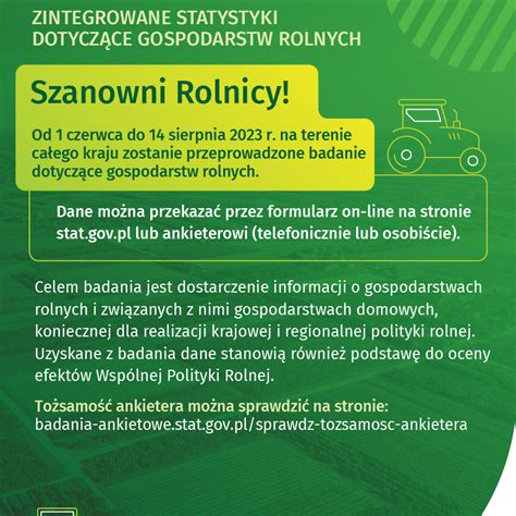 GUS przeprowadzi badanie statystyczne dotyczące gospodarstw rolnych