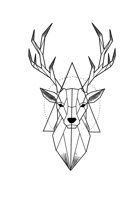 Pin By Antonio Pinto On Plantillas Geometric Tattoo Deer Geometric