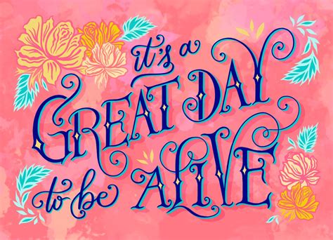 Its A Great Day To Be Alive Greeting Card Folky Etsy