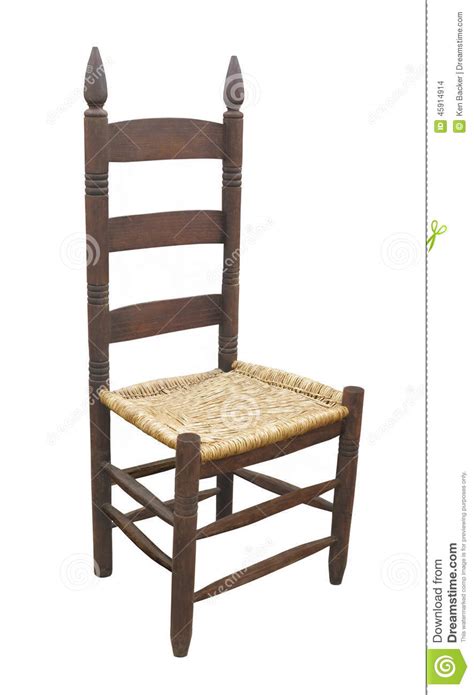 Antique Ladder Back Chair Isolated Stock Photo Image Of