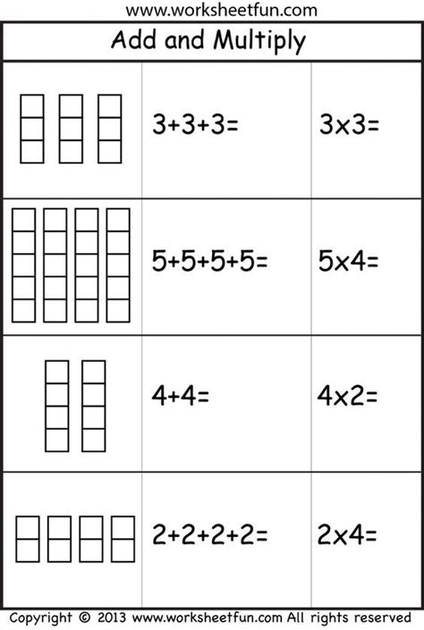 Add And Multiply Repeated Addition 2 Worksheets Repeated Addition