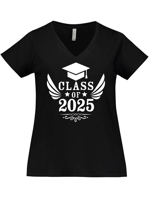 Inktastic Class Of 2025 With Graduation Cap And Wings Womens Plus Size