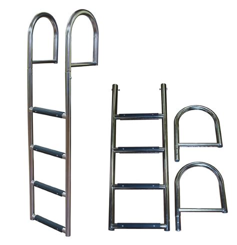 4 Step Stainless Steel Stationary And Fixed Dock Ladders