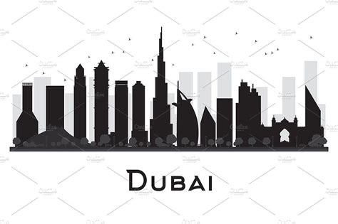 Dubai City Skyline Silhouette By Booblgum On Creativemarket City