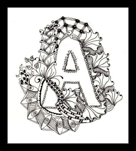 Zentangle Letters Project A Zentangle Alphabet I Ve Finished The