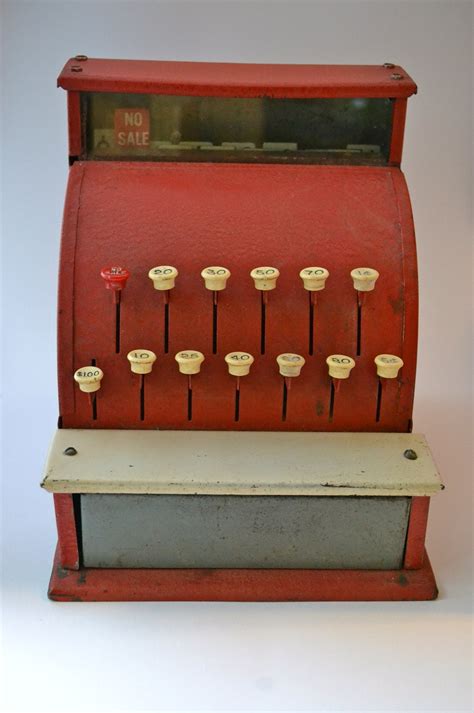 Items Similar To Vintage Toy Cash Register Red On Etsy
