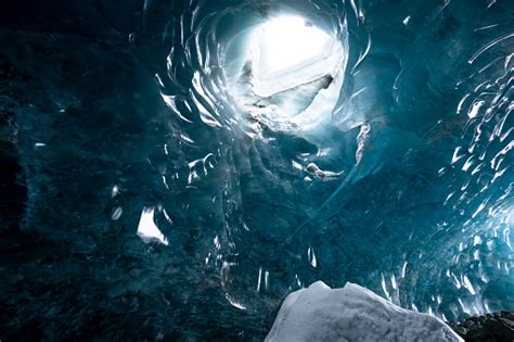 Inside A Glacial Ice Cave Stock Photo Download Image Now Adventure