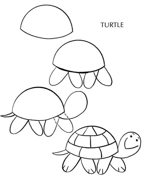 Turtle Turtle Drawing Easy Turtle Drawing Cute Drawings