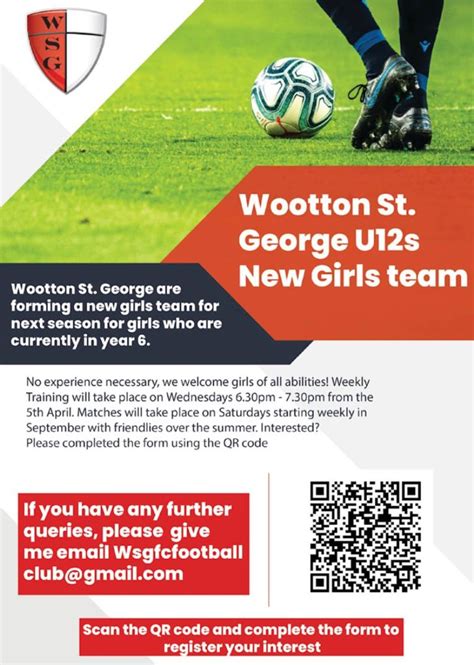Wootton St George Youth Football Club New U12 Girls Team For 202324