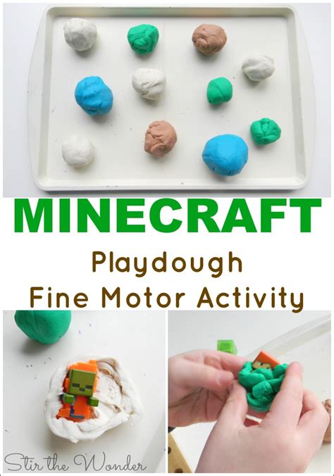 Minecraft Playdough Fine Motor Activity Stir The Wonder