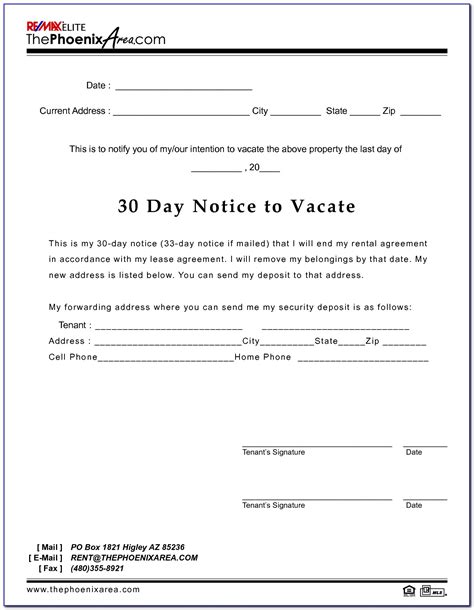 I/we understand that i/we am/are required to give 30 days notice, under the terms of my/our lease. Tenant 30 Day Notice To Vacate Form Arizona - Form : Resume Examples #jNDAnWe56x