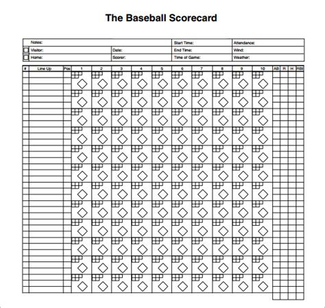 Baseball Score Sheet Business Mentor