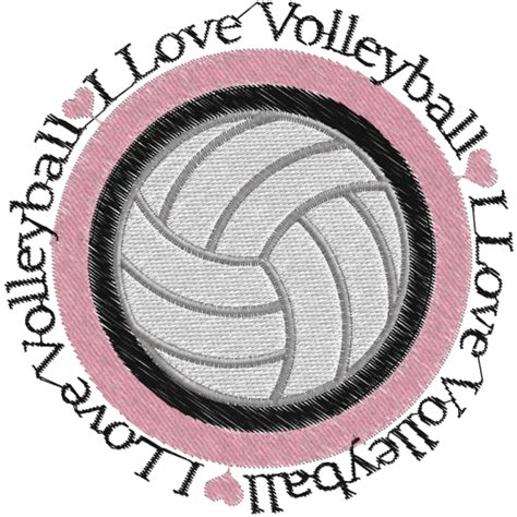 Matriz De Bordado I Love Volleyball 1