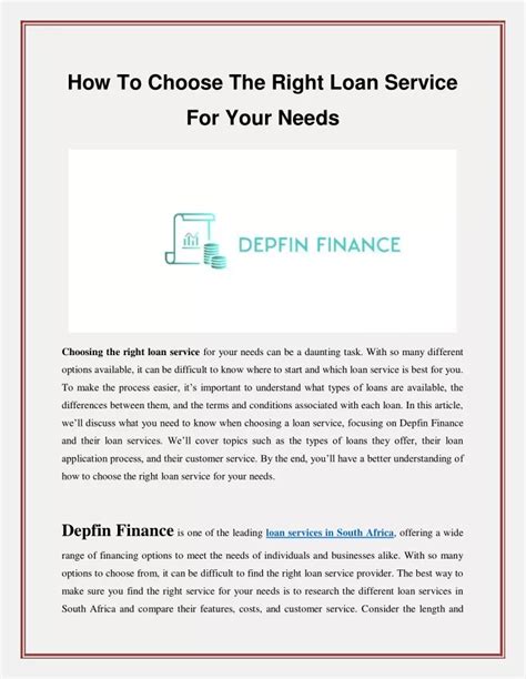 Ppt How To Choose The Right Loan Service For Your Needs Powerpoint