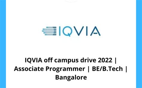 Iqvia Off Campus Drive 2022 Associate Programmer Bebtech
