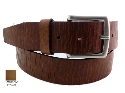 Cintura In Cuoio Marrone 40mm Cinture Casual Uomo Modello 017 [017 40ma] Italia Fashion