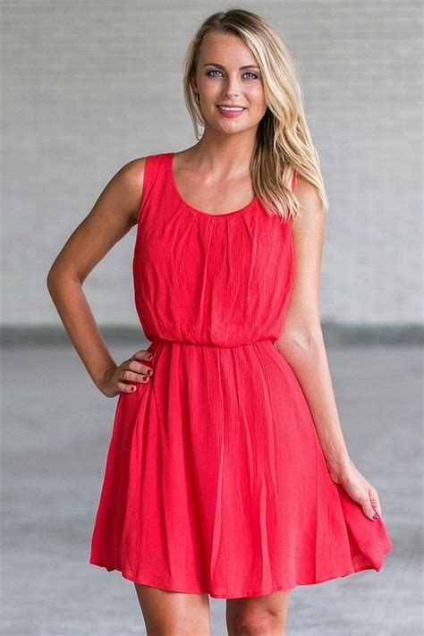 Day After Day Tie Back Blouson Dress In Red Red Sundress Summer