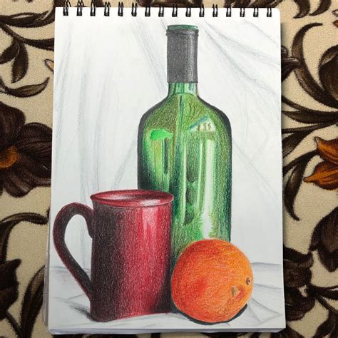 Still Life Pencil Color Art😍😍object Drawing Still Life Drawing