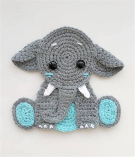PATTERN Elephant Applique Crochet Pattern PDF Jungle Animal Pattern Safari Animal Pattern 
