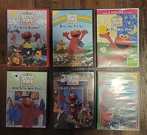 Lot 6 Sesame Street 5 Elmos World Dvds Great Outdoors All Day With