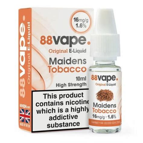 88 vape liquid maidens tobacco 16mg 70pg 30vg e liquid vaping juice pack of 20 5050028066118 ebay