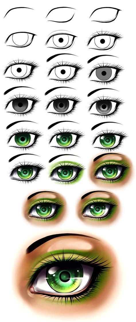 Girl Anime Eye Step By Step By Aikaxx On Deviantart Eye Drawing
