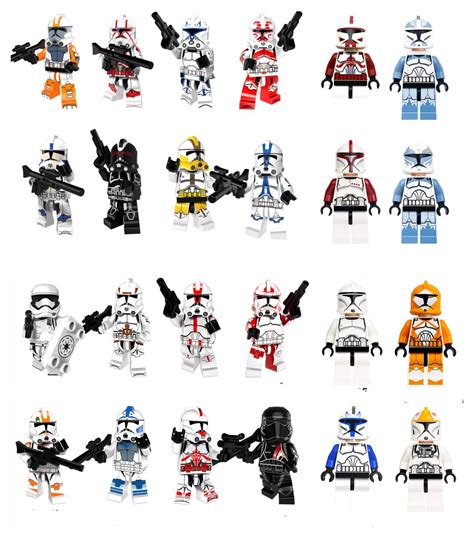 24pcs Imperial Stormtrooper Clone Trooper Minifigures Lego Compatible Star Wars Minifigure