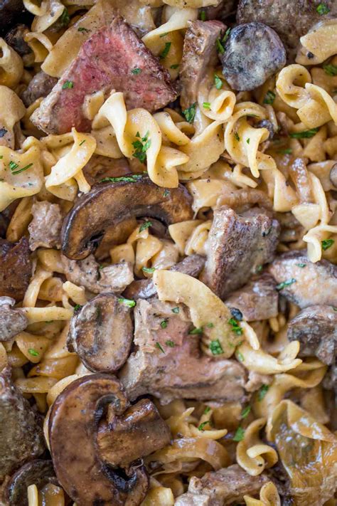 Cook for 1 minute then stir in the sour cream and warm it through (don't let it boil again). Crazy Tender Beef Stroganoff - Dinner, then Dessert