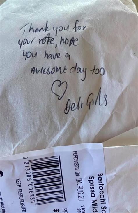 Tweed Woolworths Customer Receives Surprise Note From Deli Counter