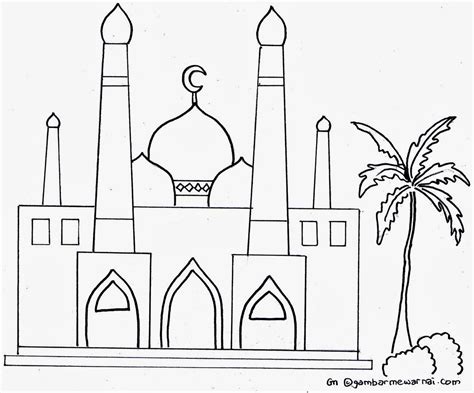 Cara Menggambar Dan Mewarnai Masjid