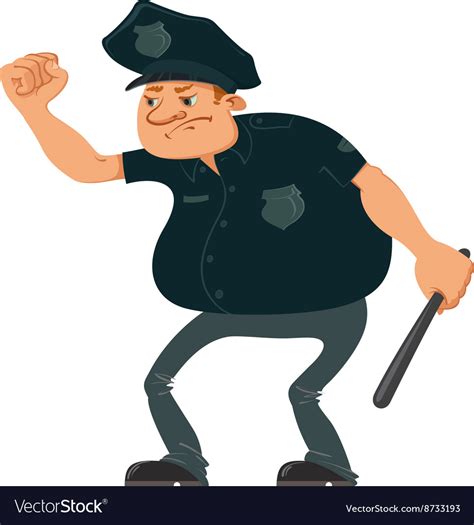 Angry Police Officer Royalty Free Vector Image