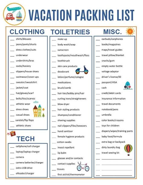 This Printable Vacation Packing List Will Help Keep You Organized So