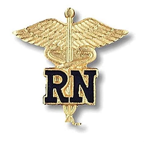 Prestige Medical Emblem Pin Rn Letters On Caduceus