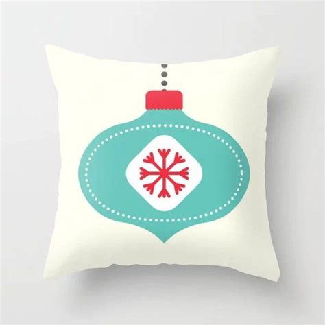 Mid Century Modern Style Christmas Ornament Pillow Covers Available In