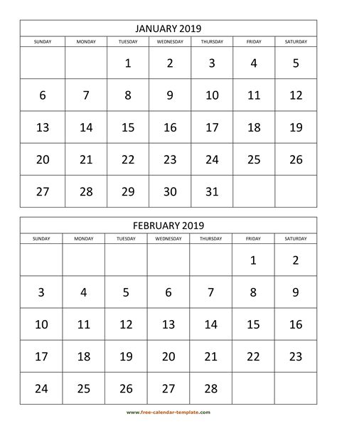 Free 2 Page Calander Templates Calendar Template Printable