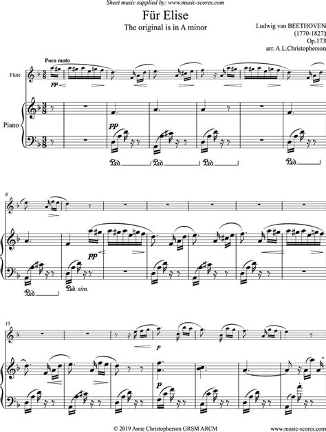 Beethoven Für Elise Flute Classical Sheet Music