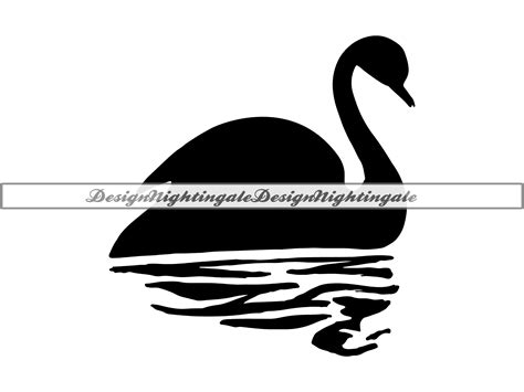 Swan Silhouette Svg Swan Reflection Svg Black Swan Svg Etsy