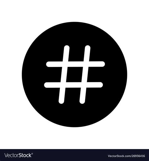 Hashtag Number Sign Hash Or Pound Sign Royalty Free Vector