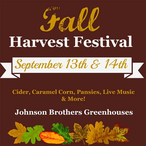 Fall Harvest Festival Sept 13th And 14th Johnson Brothers
