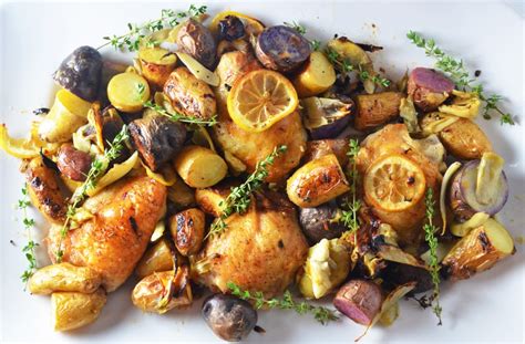 Lemon Roasted Chicken With Artichokes Fennel And Potatoes Simple